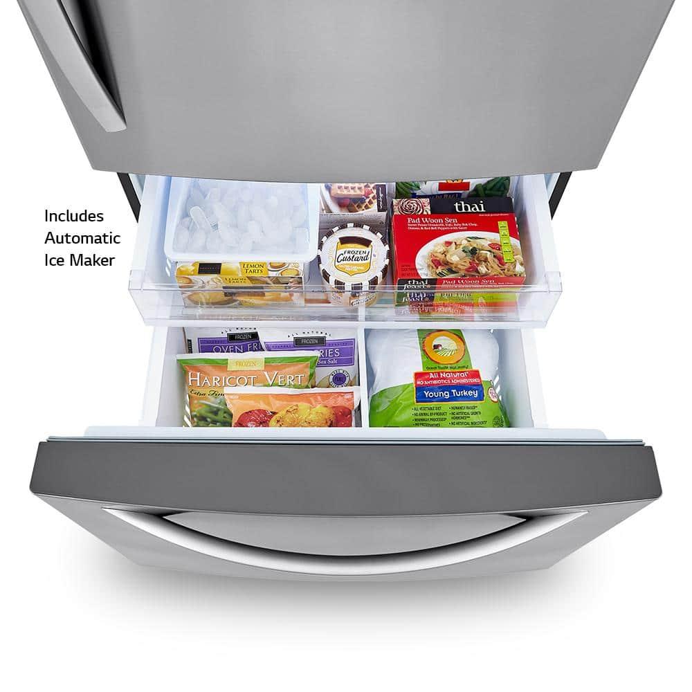 33 in. W 26 cu. ft. Bottom Freezer Refrigerator w/ Multi-Air Flow and Smart Cooling in PrintProof Stainless Steel - fr2efvwuae12witehlaz@2x.jpg