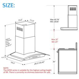 29.3 in. Wall Mount Range Hood Tempered Glass 900 CFM in Stainless Steel with LED Light and Remote Control - frbui9x2psl1ukajdqm5@2x.jpg