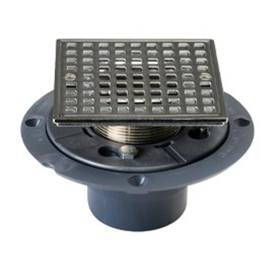 Shower Pan Drain With Ring and Strainer, 2 in, Hub, 4-1/4 in, Grid, PVC Drain, Polished Chrome - frqmaftfidtvjmey2s00@2x.jpg