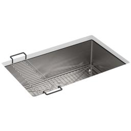 Strive 29" Single Basin Undermount 16-Gauge Stainless Steel Kitchen Sink with SilentShield with Basin Rack and Utility Shelf - fv306bffxw55cau82ir6@2x.jpg