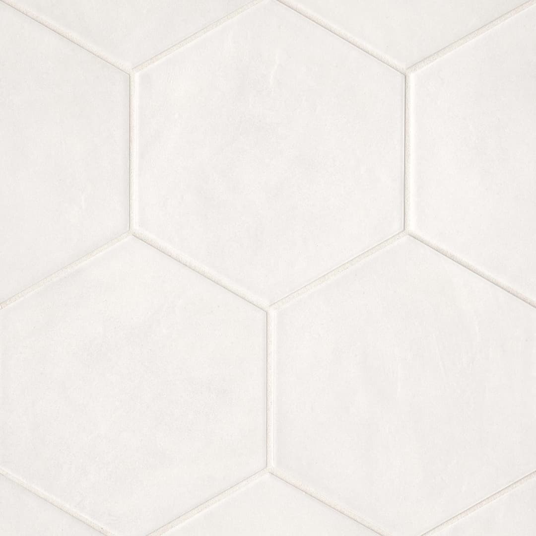 Allora 8.5" x 10" Hexagon Matte Porcelain Tile in Solid White - fvdaasq2xwebeklbxy8c@2x.jpg