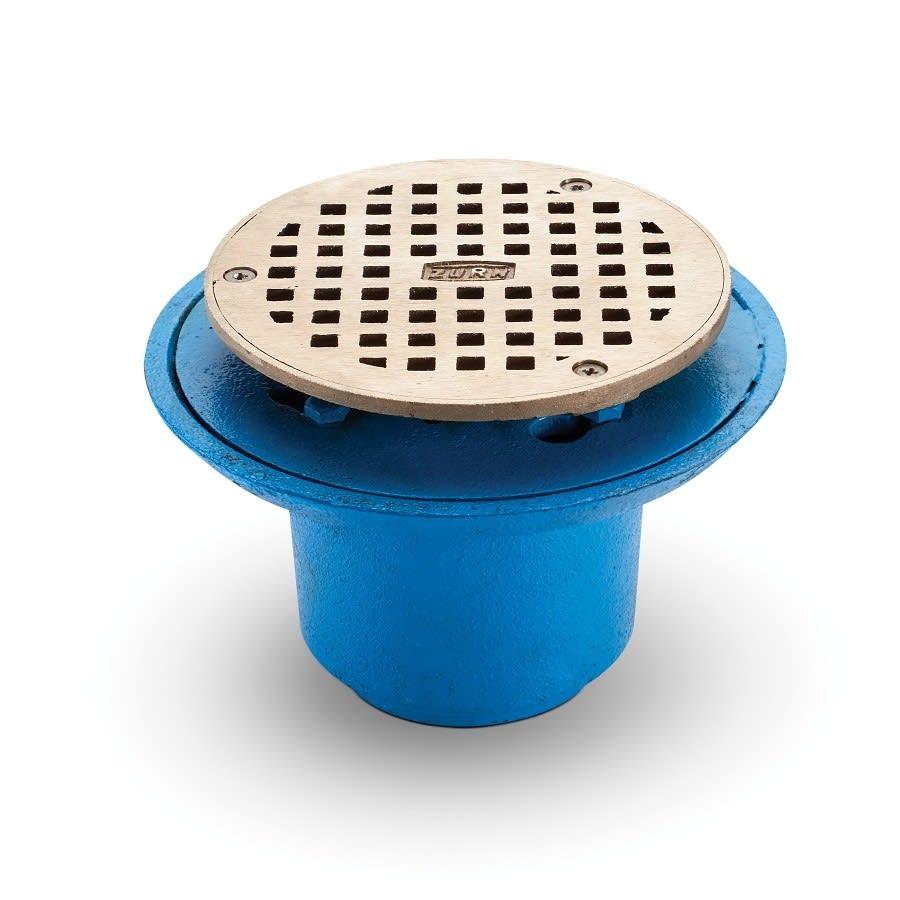 Round Shower Drain, 6-3/8 in OD, 2 in, No-Hub, 5-3/16 in, Nickel Bronze Grid, Cast Iron Drain - fvdfwyquj9ykgrfo0ay3@2x.jpg