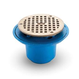 Round Shower Drain, 6-3/8 in OD, 2 in, No-Hub, 5-3/16 in, Nickel Bronze Grid, Cast Iron Drain - fvdfwyquj9ykgrfo0ay3@2x.jpg