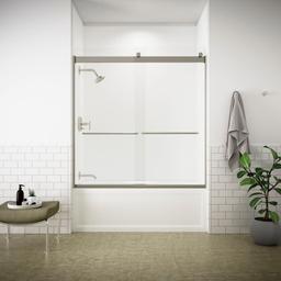 Levity 62" High x 59-5/8" Wide Bypass Frameless Tub Door with Clear Glass - fvhjfo4lpotarrforubd@2x.jpg
