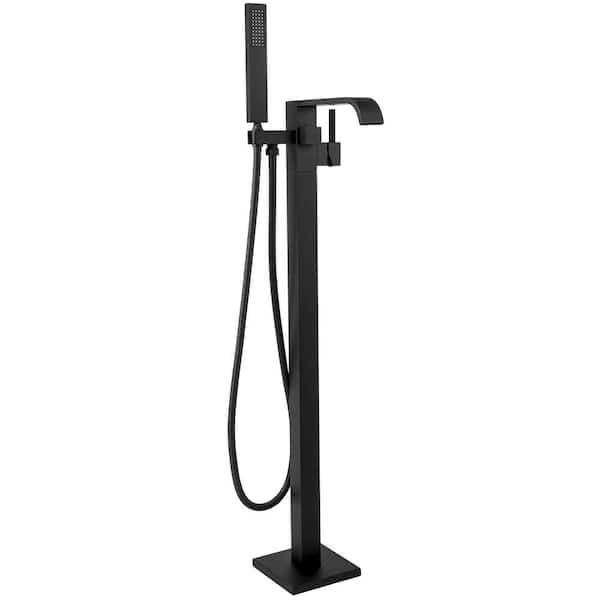 AKDY 1-Handle Freestanding Floor Mount Tub Faucet Bathtub Filler with Hand Shower in Matte Black TF0060 - fxtowx4queth3litgvt5@2x.jpg