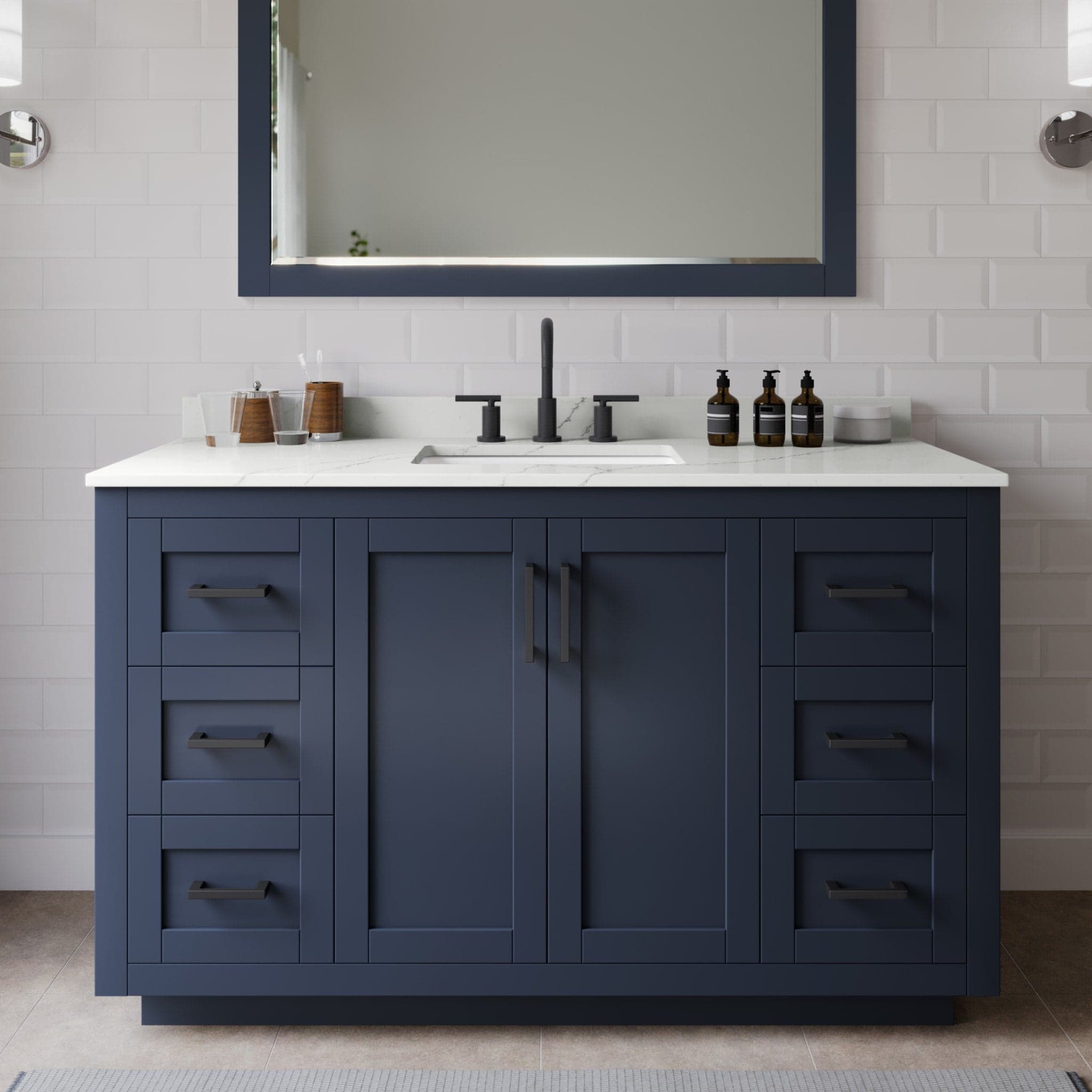 Miranda Single Bathroom Vanity - 54W x 33.75H x 22D
