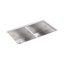 Vault™ Double Bowl Kitchen Sink, Top/Under Mount, 33 x 22 in, 9-5/16 in Bowl Depth, 4-Hole, 18 ga Satin Steel, Stainless - g0pllzkaq49atqs1kw2k@2x.jpg