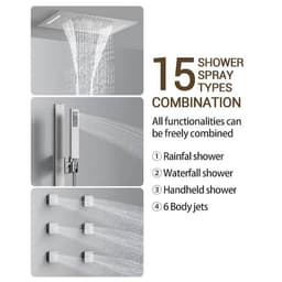 YAWWALK Thermostatic 15-Spray Ceiling Mount 23 x 15 in. Rectangle LED Mood Lighting Shower System with Valve in Brushed Nickel CR1-S025-NI-1 - g1jtubxxrevjtqoa0wqo@2x.jpg