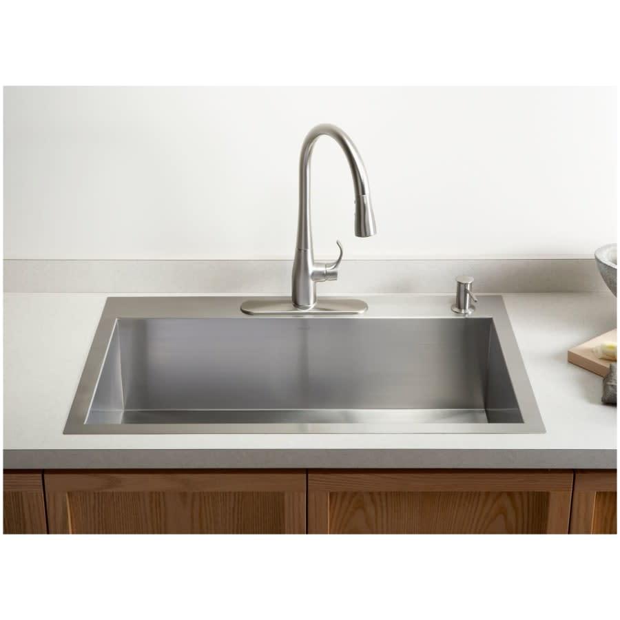 Vault 33" Single Basin Drop-In / Under-Mount 18-Gauge Stainless Steel Kitchen Sink with SilentShield - Basin Rack Included - g1qvb2j9hdchu4ovvqyr@2x.jpg