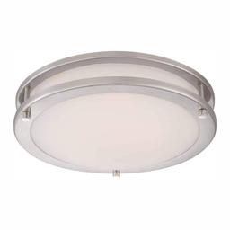 Hampton Bay Flaxmere 12 in. Brushed Nickel Dimmable LED Integrated Flush Mount with Frosted White Glass Shade - g2fvj0hmpealjxvae1ze@2x.jpg