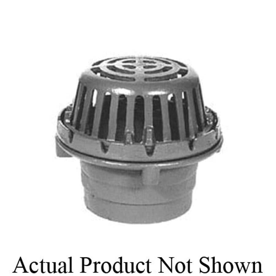 Roof Drain, 7-1/2 in Dia x 4-1/2 in H Polypropylene Grid, Cast Iron Drain