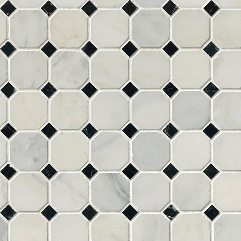 Arabescato Cararra 2" Octagon with Black and White 5//8 Honed in 12x12 Mesh - gcxm0ptlmdvioi77o6gc@2x.jpg