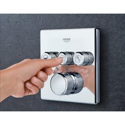 Grohtherm Three Function Thermostatic Valve Trim Only with Four Knob / Push Button Handles, Integrated Diverter, and Volume Control - Less Rough In - gdklevcknuyxffgwe0db@2x.jpg