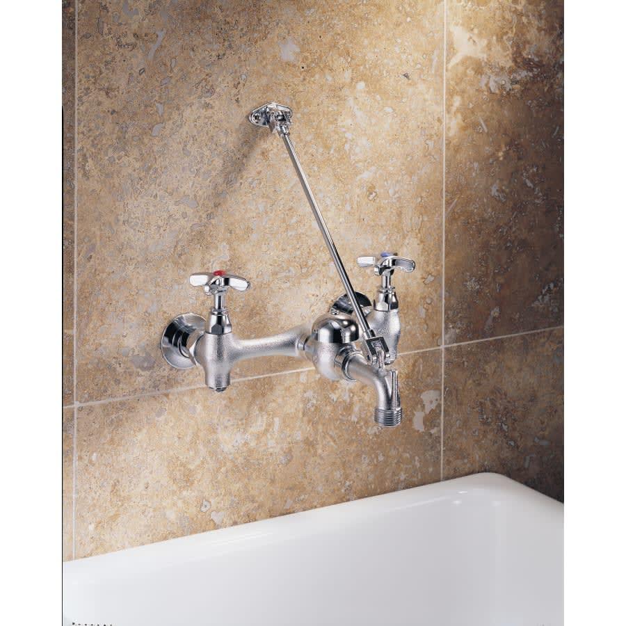 Double Handle Wallmount Faucet with Cross Handles Wall Brace and Pail Hook from the Commercial Series - gh941xti7wxiiwjy1xh7@2x.jpg