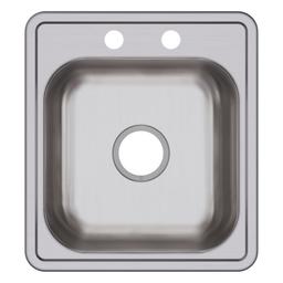 Dayton® Single Bowl Bar Sink, Top Mount, ADA, 19 17 x 19 in, 6 in Bowl Depth, 2-Hole, 22 ga Satin Steel, Stainless - ghyhans5h6ikh2j89kom@2x.jpg