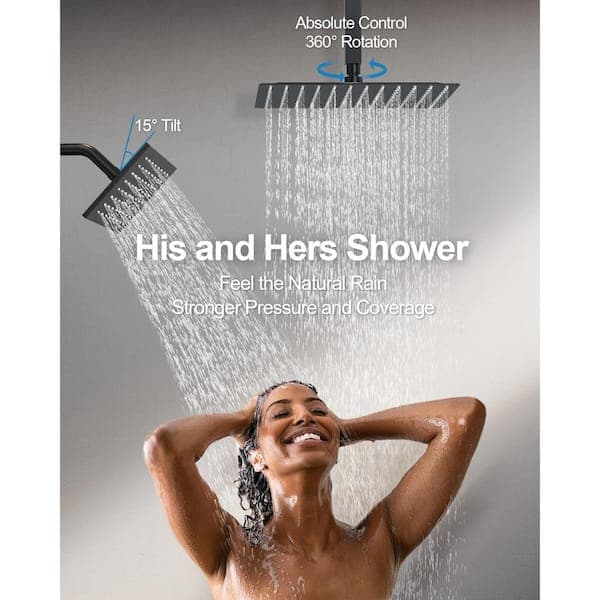 GRANDJOY Multiple Press 7-Spray Ceiling Mount Anti Scald 12 in. Fixed and Handheld Shower Head in Matte Black Valve Included SRSFS1007-BK12 - gikgffq6fh4xdrxdlbhm@2x.jpg