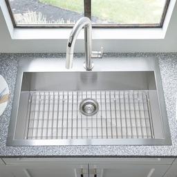 Edgewater 33" Single Basin Stainless Steel Kitchen Sink for Drop In or Undermount Installations with Single Faucet Hole - Drain Included - gofwyjzty5g0yubajpud_x500.jpg