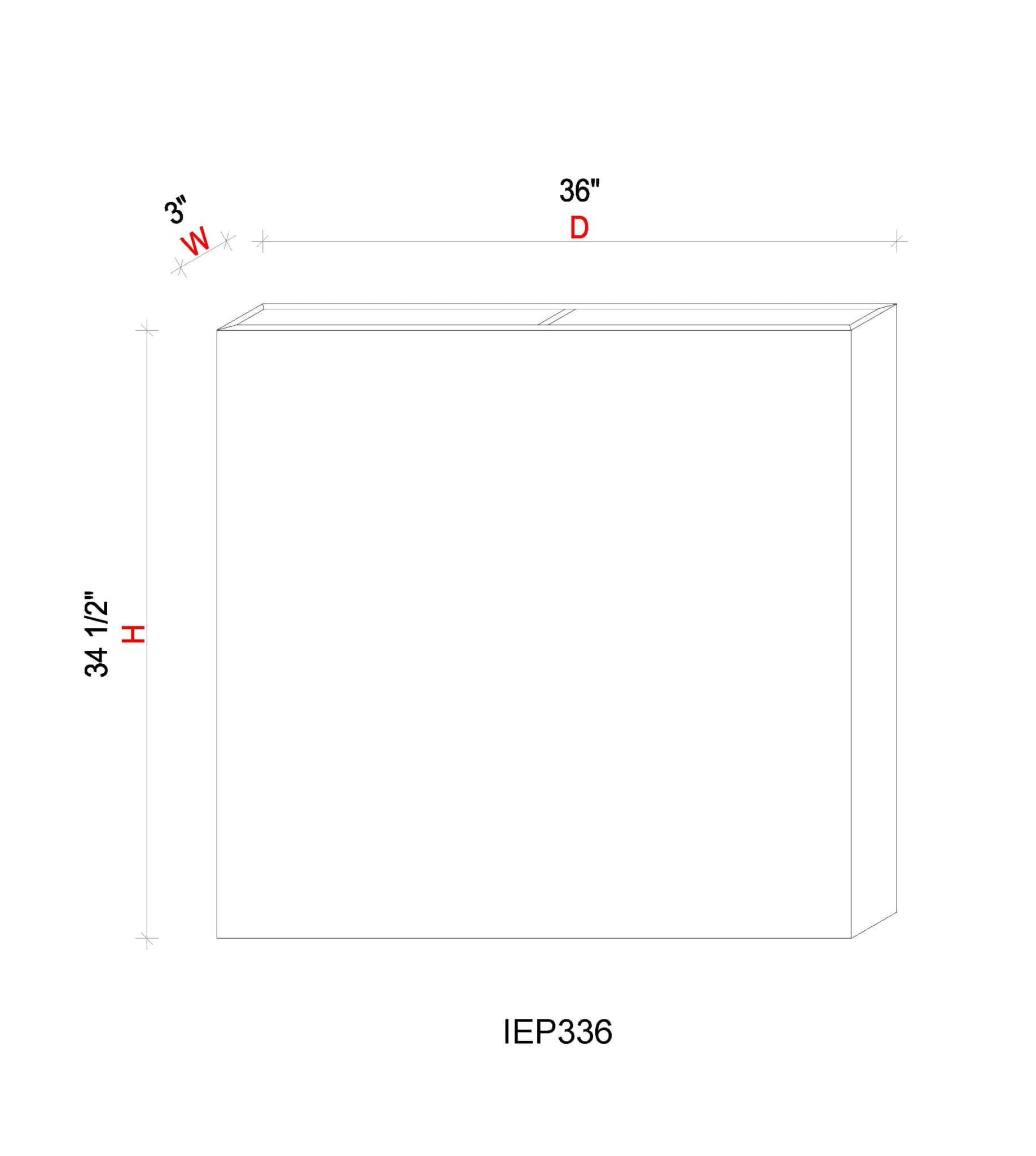 Island End Panel - 36"W x 34.5"H x 3"D