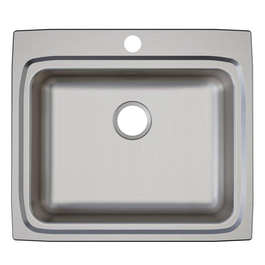 Lustertone™ Classic Single Bowl Kitchen Sink, Top Mount, ADA, 25 x 22 in, 5-1/8 in Bowl Depth, 1-Hole, 18 ga Lustrous Satin Steel, Stainless - grm1ebdnxoiqm1tyd1qb@2x.jpg