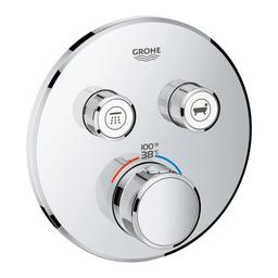 Grohtherm Dual Function Thermostatic Valve Trim Only with Triple Knob Handles and Volume Control - Less Rough In - grohe-29137000-428431@2x.jpg