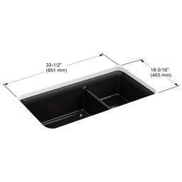 Cairn Slim Divide 33-1/2" Undermount Double Bowl Neoroc Granite Composite Kitchen Sink with Large Bowl Sink Rack - gu7l7bj9mhbstmv8esot@2x.jpg