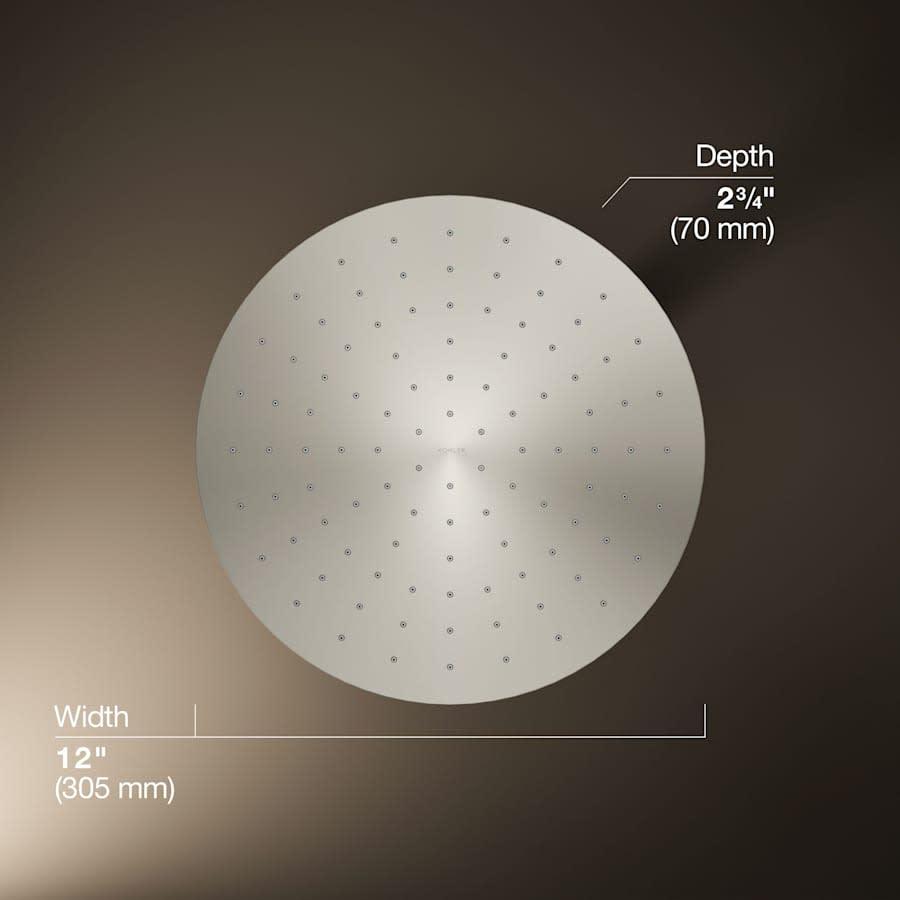 Contemporary Round 12" Single Function 2.5 GPM Rainhead with MasterClean Sprayface and Katalyst Air-Induction Technology - gulluvmdjdrvhvrve1ch@2x.jpg