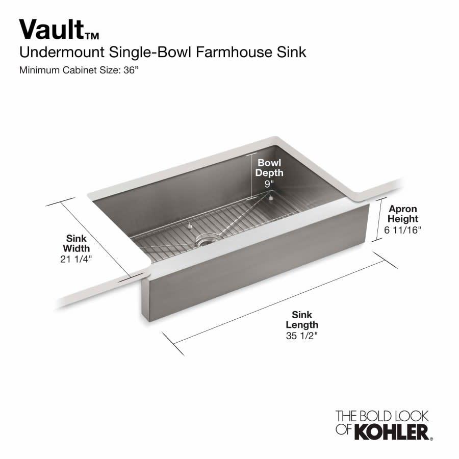 Vault 35-1/2" Single Basin Under-Mount 18-Gauge Stainless Steel Kitchen Sink with Self Trimming - guzrmmsa5anvlh4pywf1@2x.jpg