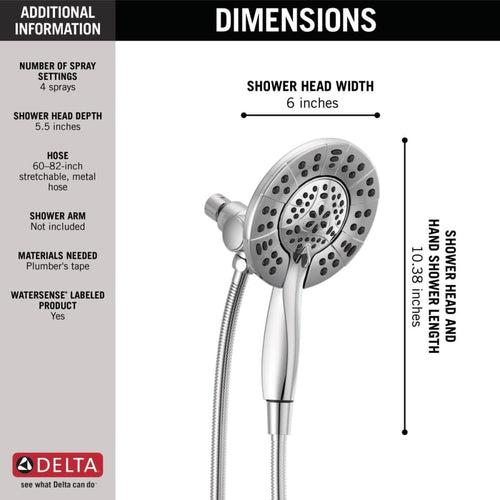 Universal Showering Components 1.75 GPM Multi Function 2-in1 In2ition Shower Head and Hand Shower - gwkr2yccf320flujwhco_x500.jpg