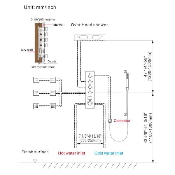 YAWWALK Thermostatic 15-Spray 16 in. Ceiling Mount Square LED Mood Lighting Shower System with Valve in Brushed Nickel CR1-S027-16NI-1 - hahd60acv734znzzghvb@2x.jpg