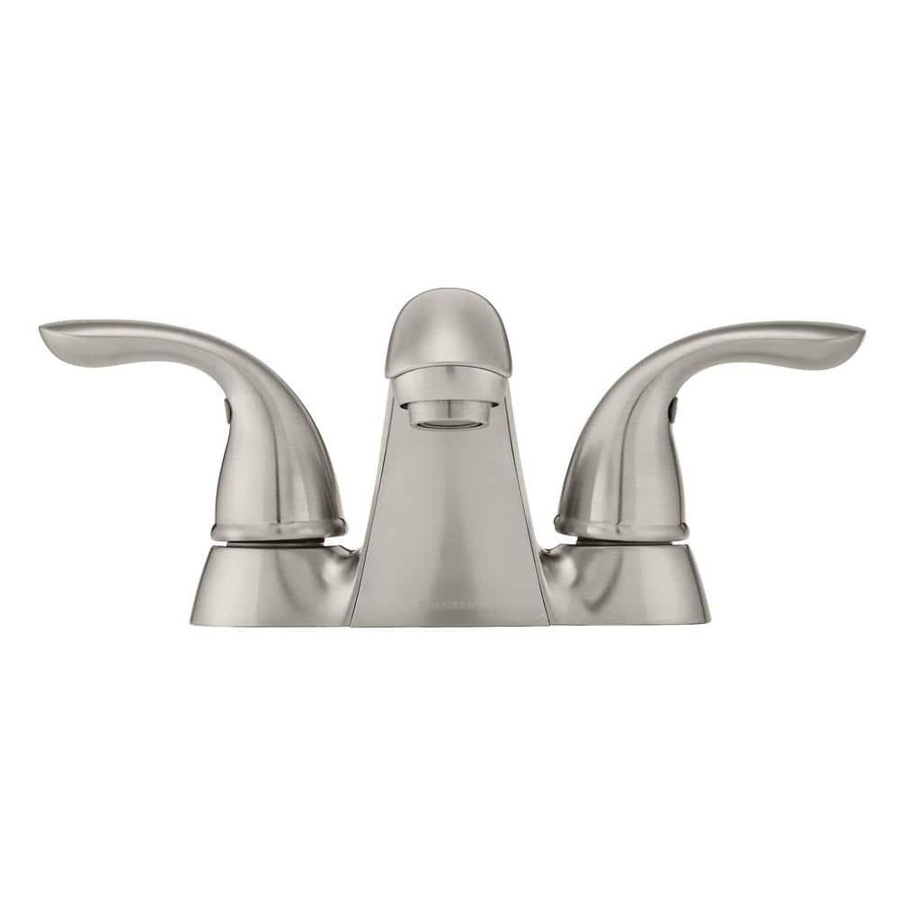 Builders 4 in. Centerset Double Handle Low-Arc Bathroom Faucet in Brushed Nickel - hhsjao4ncequpy6pgocb@2x.jpg