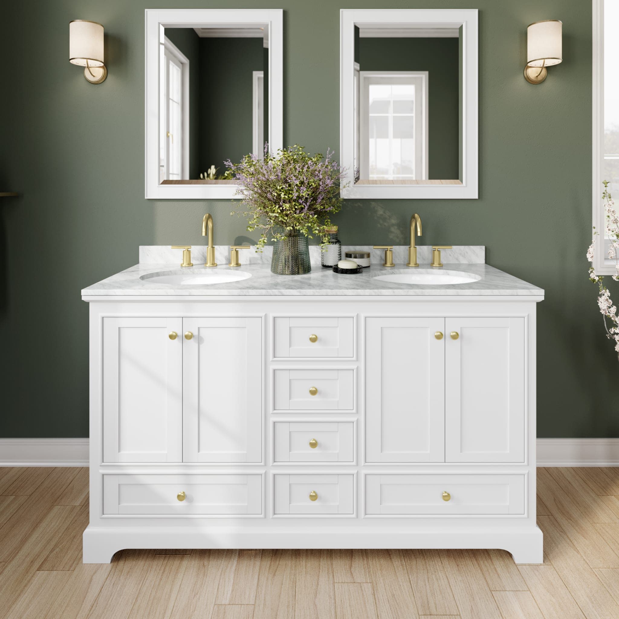 Deborah Double Bathroom Vanity - 60W x 35H x 22D