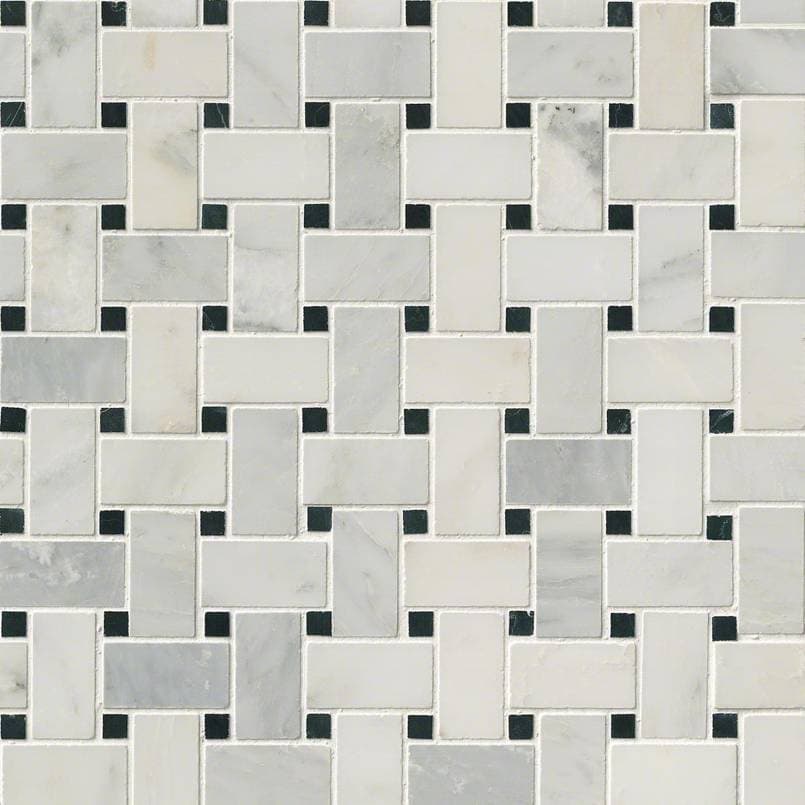 Arabescato Carrara with Black Marble Basket Weave Pattern Honed in a Mesh - hkcwk5qt90sljie1t8cs@2x.jpg