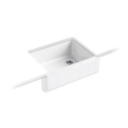 Whitehaven® Self-Trimming® Single Bowl Kitchen Sink, Apron Mount, 29-11/16 x 21-9/16 in, 9 in Bowl Depth, Cast Iron, White - hls9gis16b5un6zaunws@2x.jpg