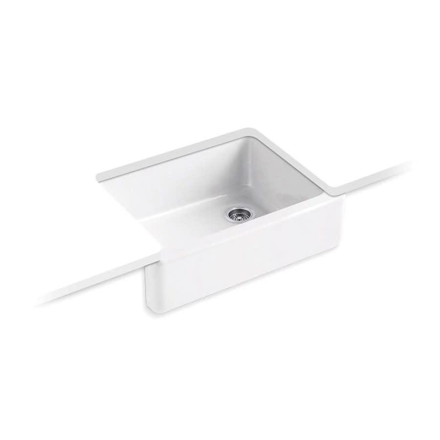 Whitehaven® Self-Trimming® Single Bowl Kitchen Sink, Apron Mount, 29-11/16 x 21-9/16 in, 9 in Bowl Depth, Cast Iron, White - hls9gis16b5un6zaunws@2x.jpg