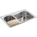 Staccato 33" Double Basin Drop In 18-Gauge Stainless Steel Kitchen Sink with SilentShield, Cutting Board, and Four Faucet Holes - hm1l695nfv9bv81u3phd@2x.jpg