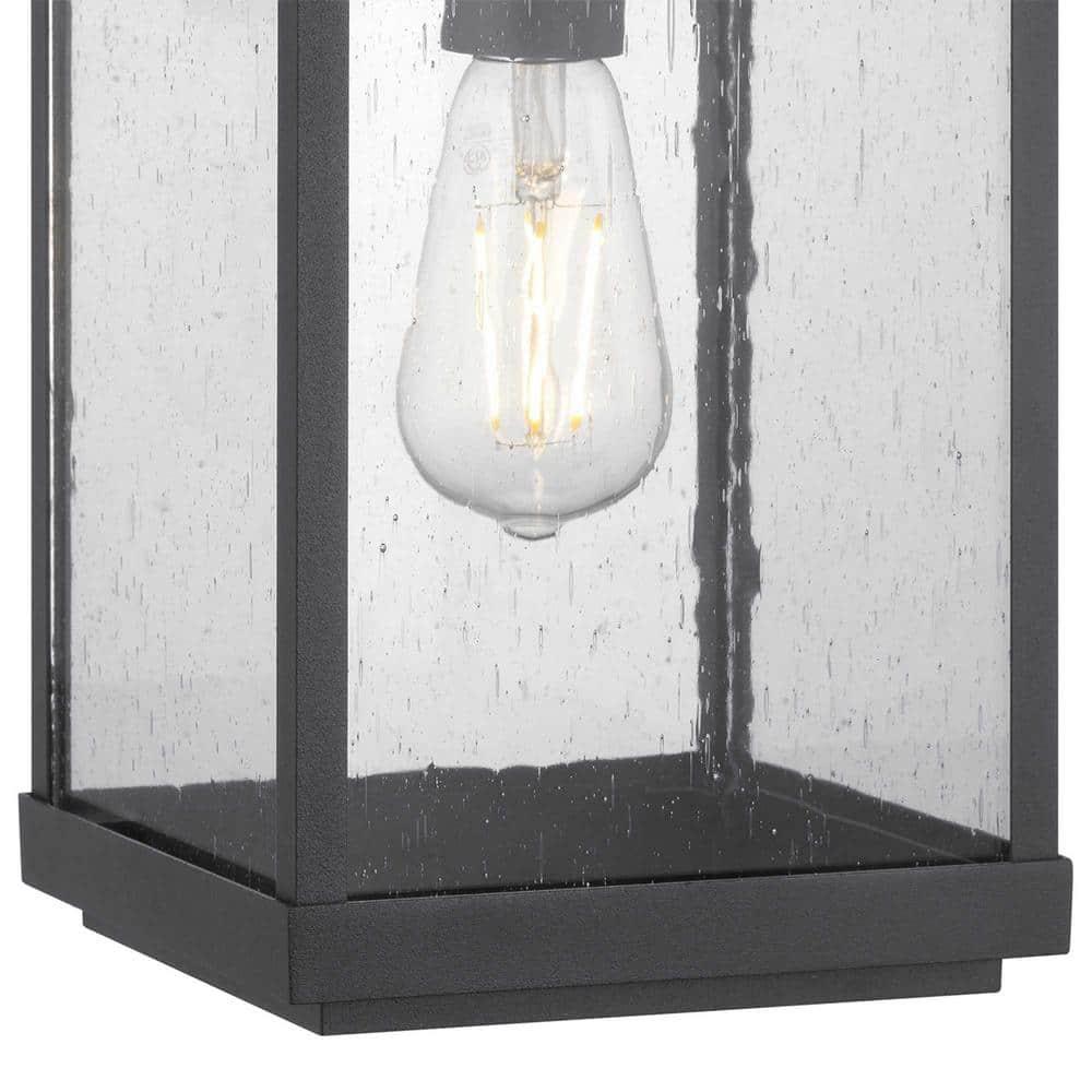 Park Court 19 in. 1-Light Textured Black Traditional Outdoor Wall Lantern with Clear Seeded Glass - hmsvr5xzju9dxwakbwlh@2x.jpg