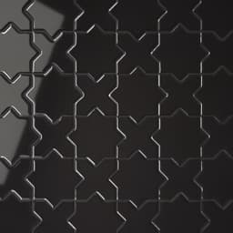 Le Cafe 2" x 2" Cross and Star Glossy Porcelain Mosaic Tile in Black - honvdcf0knskspmfwlzi@2x.jpg