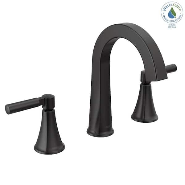Delta Lorna 8 in. Widespread Double Handle Bathroom Faucet with Drain Kit Included in Matte Black 35839LF-BL - hqqr5ll8kmp5unaddxbv@2x.jpg