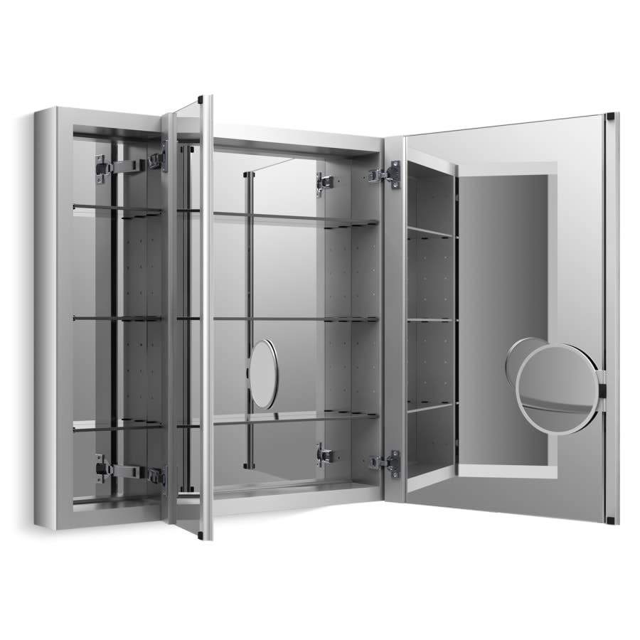 40" x 30" Triple Door Reversible Hinge Frameless Mirrored Medicine Cabinet from the Verdera Collection - huzyseihlygpeaodoeew@2x.jpg