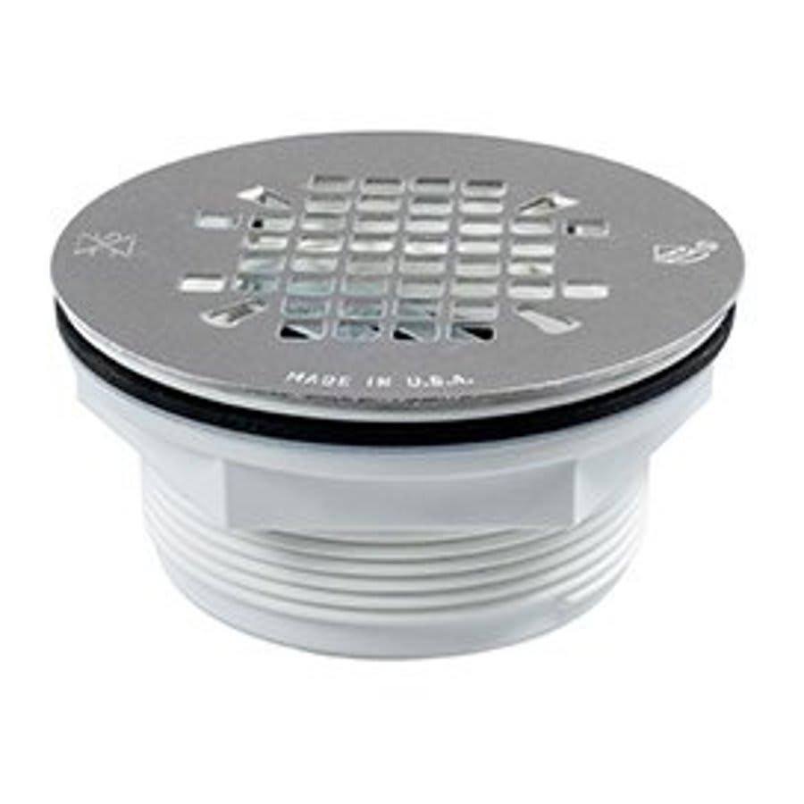 Shower Module Drain, 2 in, No Caulk, 4-1/4 in, Grid, PVC Drain, Stainless Steel - hw9dnrz9tvxejtkz7zfh@2x.jpg