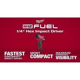 M12 FUEL™ Brushless Compact Impact Driver, 1/4 in, Drive Hex Drive, 0 to 4000 ipm, 12 V - hzjbobji5h0sqnothhg1@2x.jpg