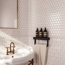 Le Cafe 2" x 2" Hexagon Glossy Porcelain Mosaic Tile in White - i5ykq2zh3cnpzgabpa5q@2x.jpg