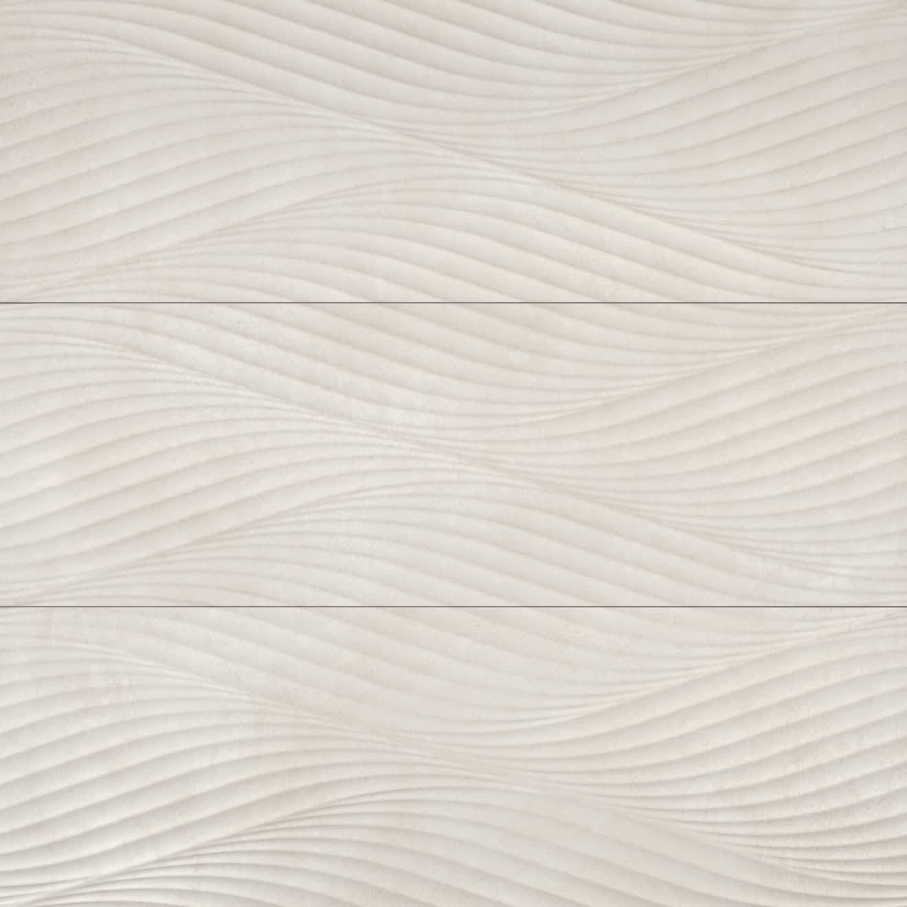 Donna 13" x 40" Matte Wave Deco Ceramic Tile in White - ia4euqayyyamxdbjvxqw@2x.jpg