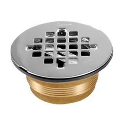 2 in Brass No-Caulk Shower Drain with Round Stainless Steel Strainer - ideurrbr0ydimoquneri@2x.jpg