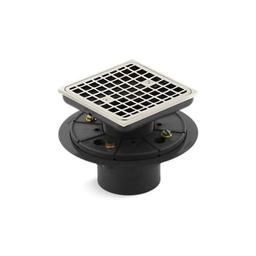 Square Shower Drain, ClearFlo™ Solid Brass Grid, PVC/Brass Drain, Vibrant Polished Nickel - iha3ct1jnaznjklmfbks@2x.jpg