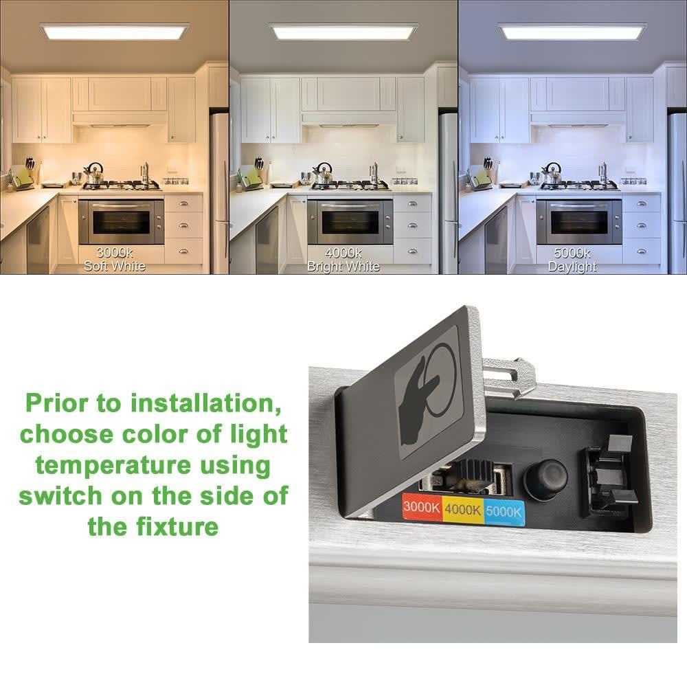 48 in. x 12 in. Low Profile Selectable LED Flush Mount Ceiling Flat Panel Brushed Nickel Rectangle 4000 Lumens Dimmable - ijaaaiteiqhut363zxjd@2x.jpg