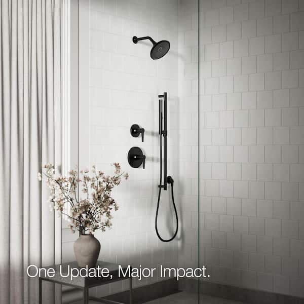 KOHLER Cursiva 3-Spray Patterns 6.75 in. Wall Mount Fixed Showerhead in Matte Black R27875-G-BL - ijmwcoizwusyj76ph2em@2x.jpg