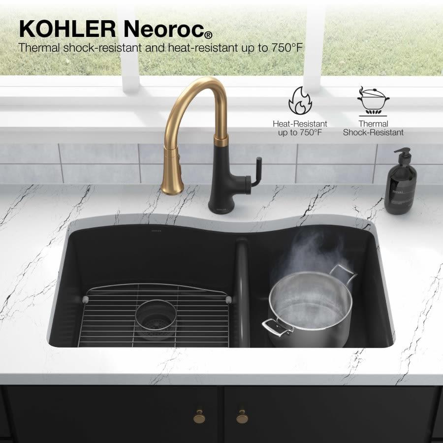 Cairn 33-1/2" Undermount Double Equal Bowl Neoroc Granite Composite Kitchen Sink with Right Sink Rack Included - ilalcsjtcsdtl2tndg7t@2x.jpg