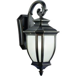 Salisbury Single Light 19" Tall Outdoor Wall Sconce with Linen Glass Panels - ilc93aw8mdx8book2opq@2x.jpg