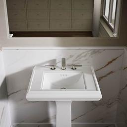 Memoirs Classic 24" Fireclay Pedestal Bathroom Sink with 3 Holes Drilled and Overflow - ilnok8ydd177pndlnwnm@2x.jpg
